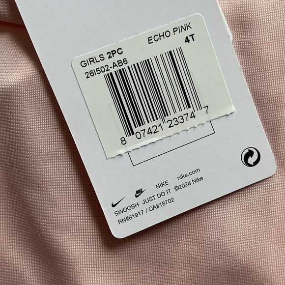 Nike Therma Tracksuit Girls 2PC Set Full Zip Tricot Jacket Pants Pink 4 3-4Yr - Picture 7 of 9